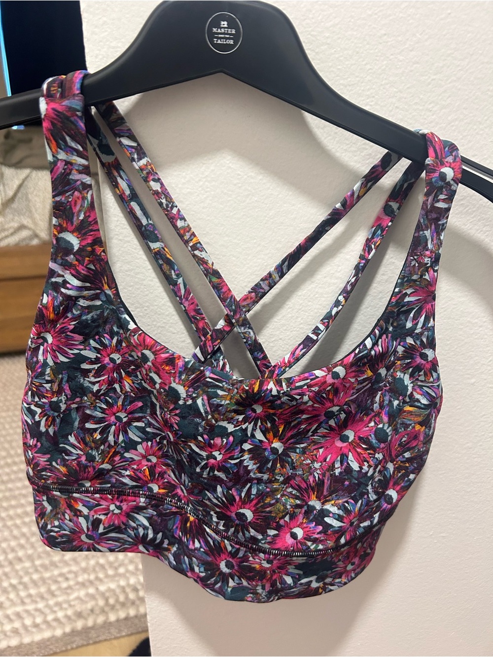 Lululemon Floral Strappy Sports Bra - Pink/Black